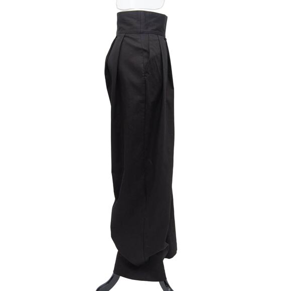 Megan Renee Black Cotton Wide Leg Trousers Size Medium - Picture 5 of 9